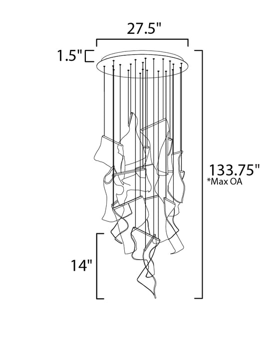 ET2 Rinkle 28 14-Light LED Pendant Model: E24877-133PC