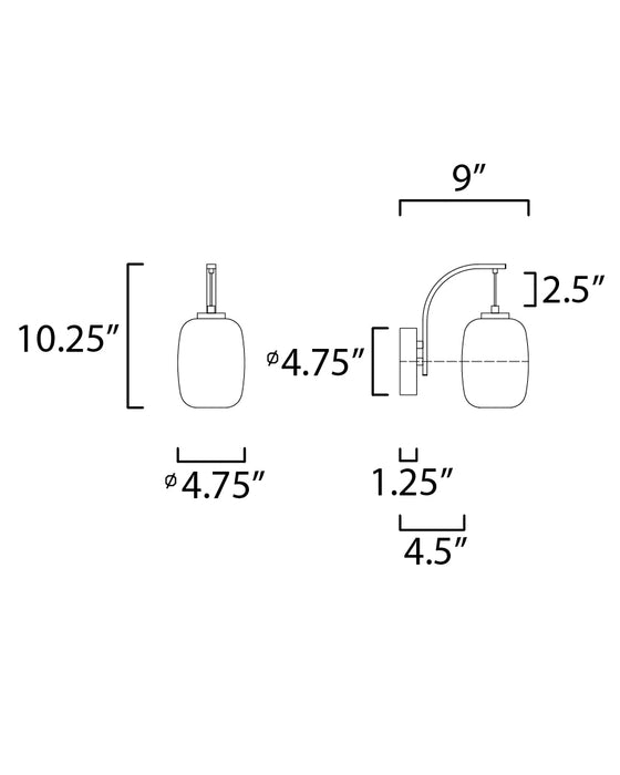 ET2 Soji LED Wall Sconce Model: E25061-92BKGLD