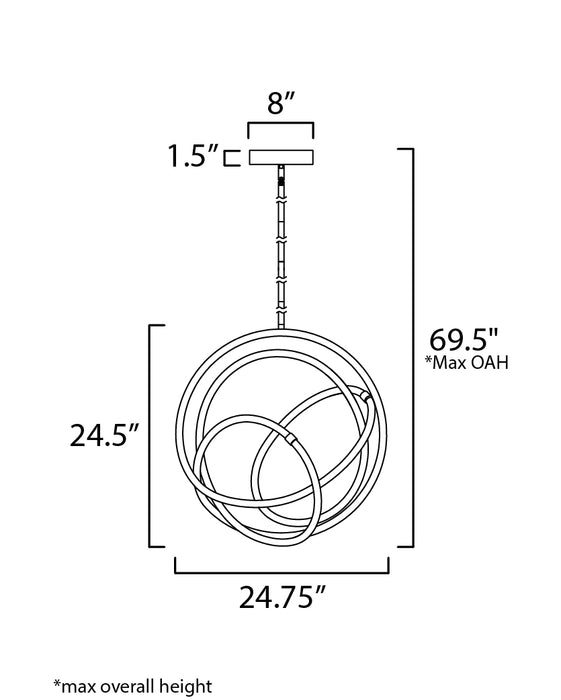 ET2 Mobius 24 LED Pendant Model: E25094-01BKGLD