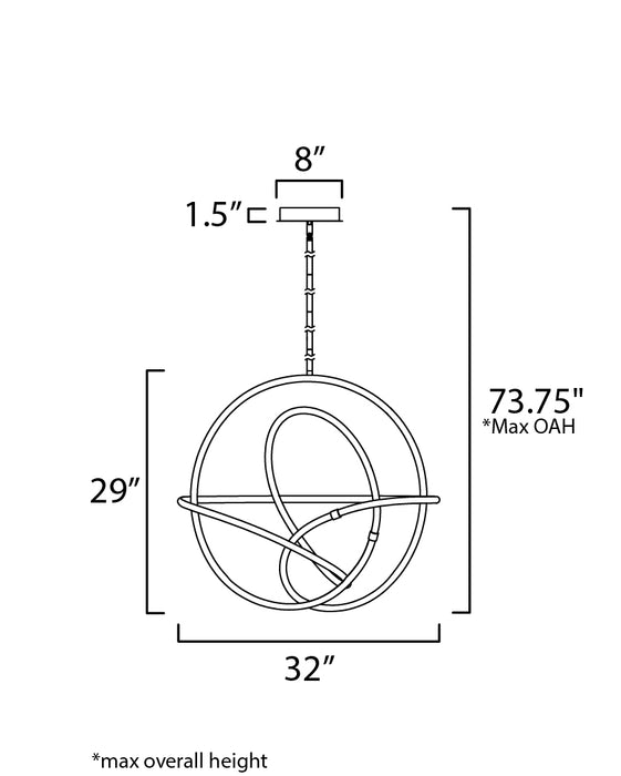 ET2 Mobius 31.5 LED Pendant Model: E25096-01BKGLD