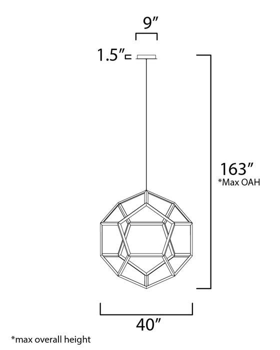 ET2 Penta x-Large LED Pendant Model: E25108-BK