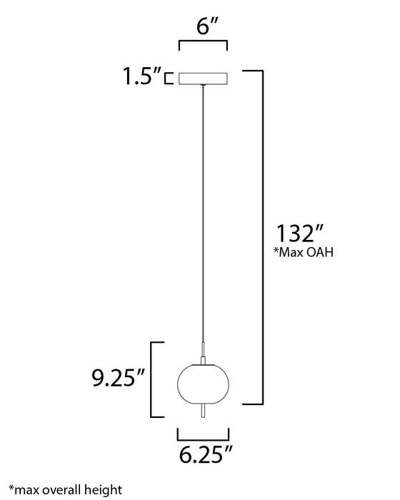 ET2 Quest 1-Light LED Pendant Model: E25111-92BKGLD