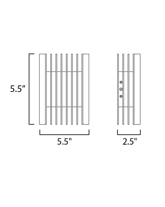 ET2 Rampart Small LED Outdoor Wall Sconce Model: E30112-BK