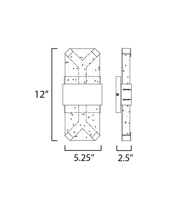 ET2 Rune LED Outdoor Wall Sconce - Small Model: E30132-24BK