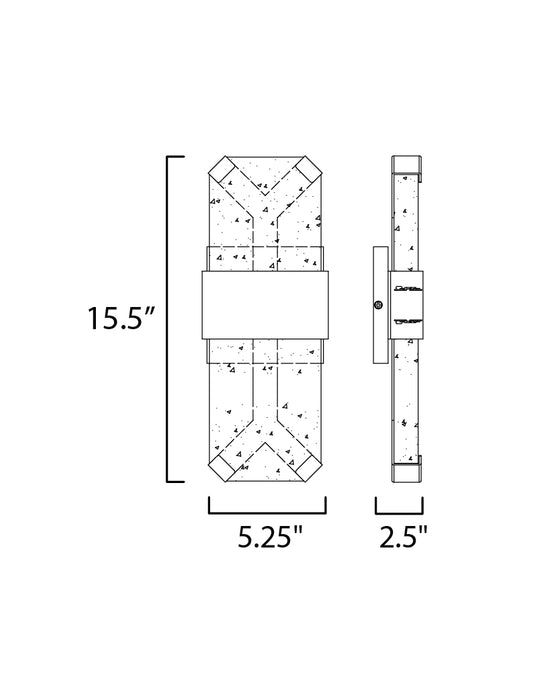 ET2 Rune LED Outdoor Wall Sconce - Medium Model: E30134-24BK