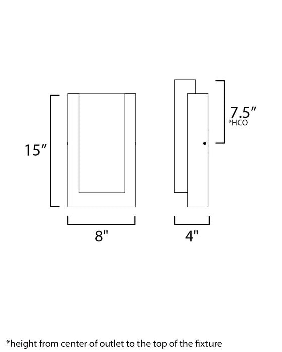 ET2 Tower Small LED Outdoor Wall Sconce Model: E30182-01BK