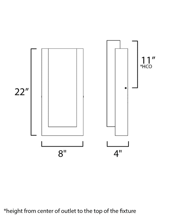 ET2 Tower Large LED Outdoor Wall Sconce Model: E30186-01BK