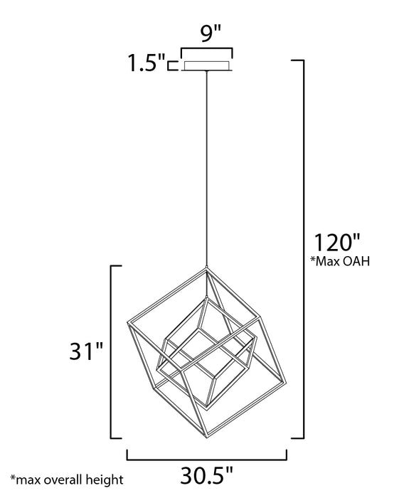 ET2 4 Square 2-Light LED Pendant Model: E30586-BKPC