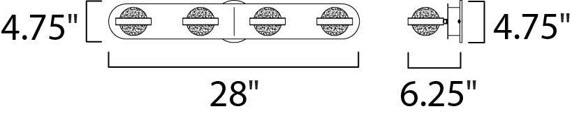 ET2 Cosmo 4-Light LED Bath Vanity Model: E30614-91PC