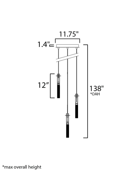 ET2 Pipette 3-Light Pendant Model: E31093-93PC