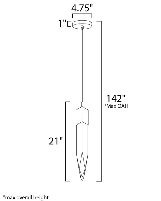 ET2 Quartz 1-Light LED Pendant Model: E31241-20BK