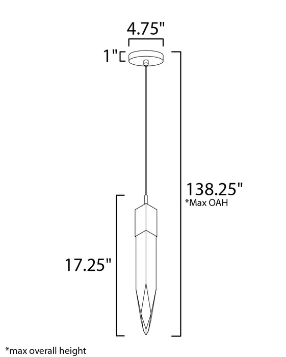 ET2 Quartz 1-Light LED Pendant Model: E31242-20PC