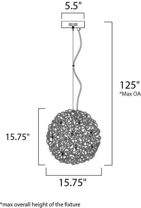 ET2 Dazed 8-Light LED Pendant Model: E32572-PC