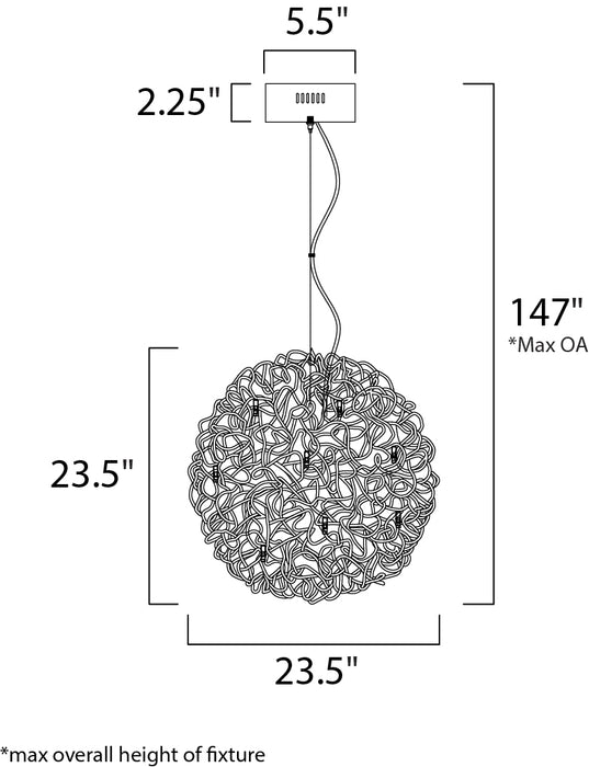 ET2 Dazed 12-Light LED Pendant Model: E32574-PC