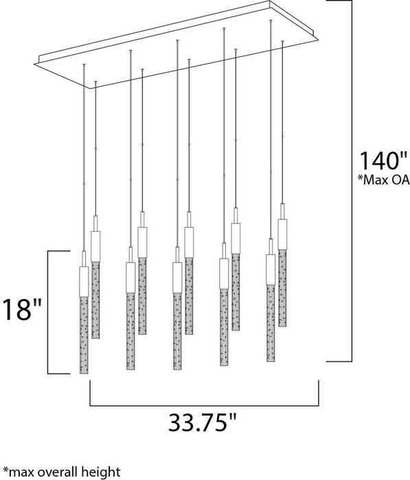 ET2 Scepter 10-Light LED Pendant Model: E32779-91BC