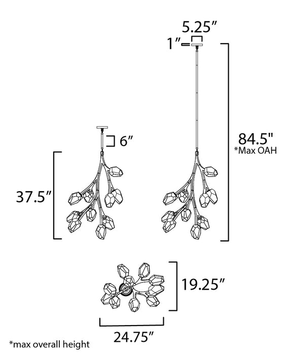 ET2 Blossom 10-Light LED Pendant Model: E32798-93BK