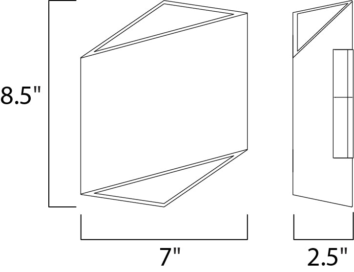 ET2 Alumilux: Facet LED Outdoor Wall Sconce Model: E41373-BK