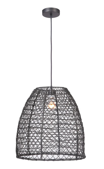 Craftmade 1 Light Pendant Woven Rattan Shade Model: P920MBK1