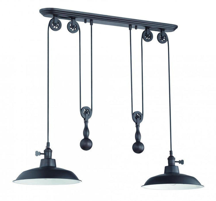 Craftmade 2 Light Pulley Pendant Metal Shade Model: P402-ABZ