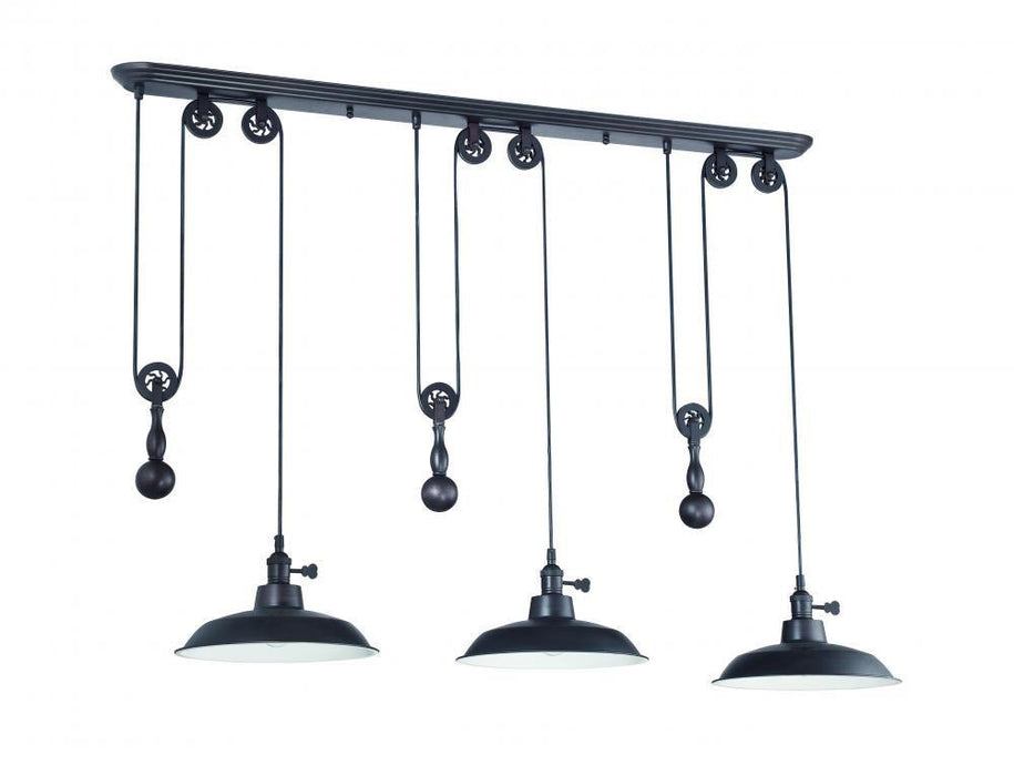 Craftmade 3 Light Pulley Pendant Metal Shade Model: P403-TS