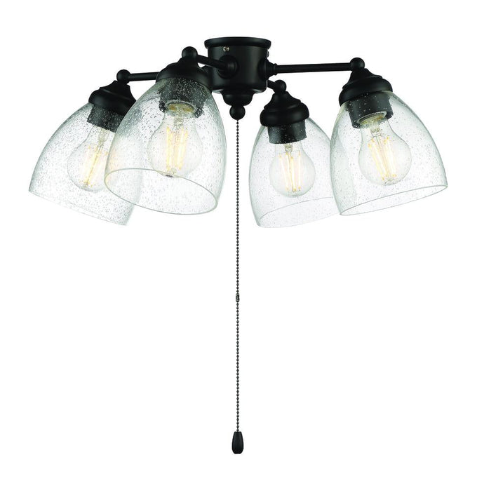 Craftmade 4 Light Fitter And Glass 4 Light With Clear Seeded Glass 4x7w LED Model: LK401105-FB-LED