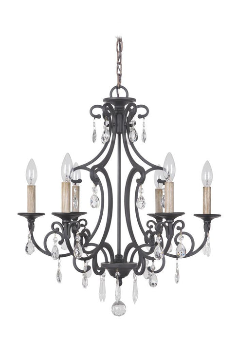 Craftmade Bentley 6 Light Chandelier Model: 38926-MBK