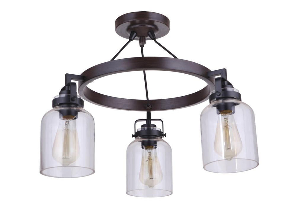 Craftmade Foxwood 3 Light Convertible Semiflush Model: 53653-FBDT