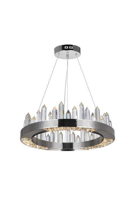 CWI Lighting Agassiz LED Chandelier With Polished Nickel Finish Model: 1218P18-613