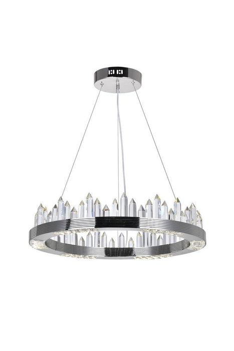 CWI Lighting Agassiz LED Chandelier With Polished Nickel Finish Model: 1218P24-613