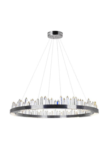 CWI Lighting Agassiz LED Chandelier With Polished Nickel Finish Model: 1218P40-613