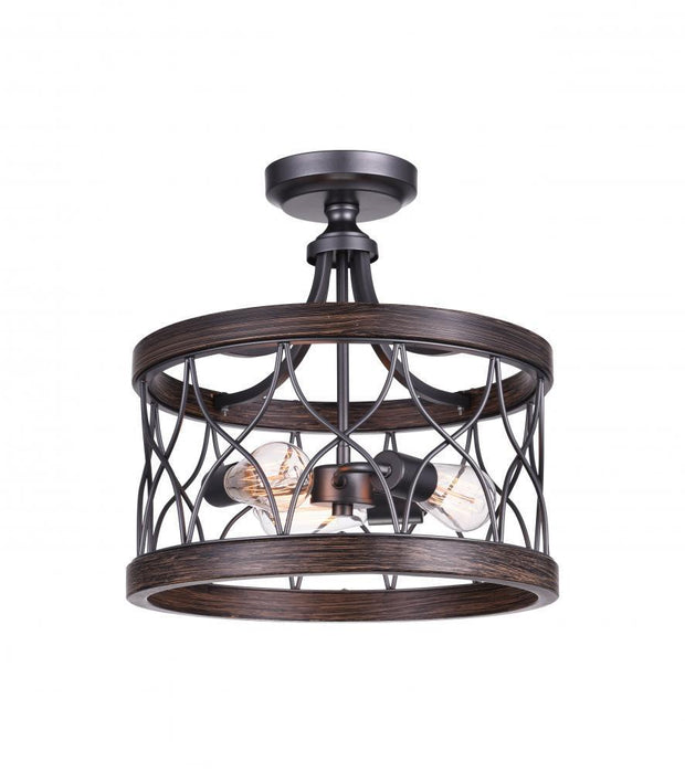 CWI Lighting Amazon 3 Light Cage Semi Flush Mount With Gun Metal Model: 9966C16-3-242