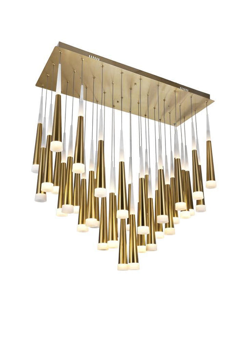 CWI Lighting Andes LED Multi Light Pendant With Gold Leaf Finish Model: 1103P38-36-619