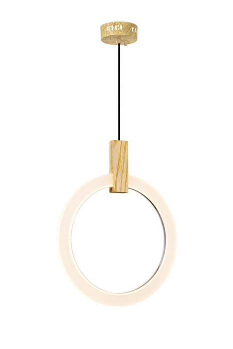 CWI Lighting Anello LED Pendant With White Oak Finish Model: 1214P16-1-236