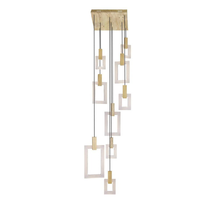 CWI Lighting Anello LED Pendant With White Oak Finish Model: 1214P24-9-236-A