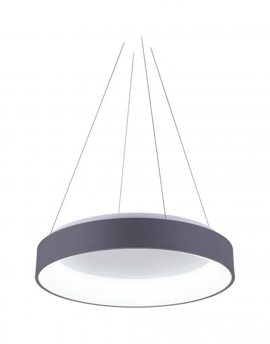 CWI Lighting Arenal LED Drum Shade Pendant With Gray & White Model: 7103P24-1-167