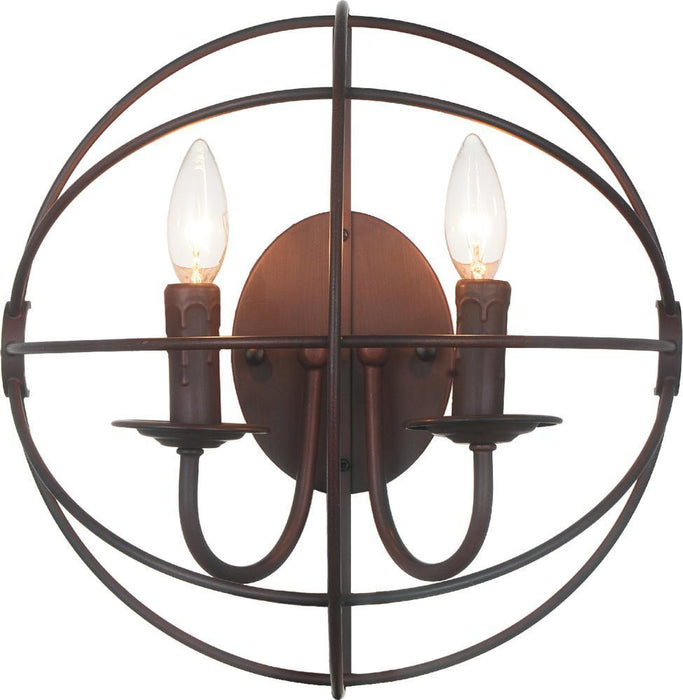 CWI Lighting Arza 2 Light Wall Sconce With Brown Finish Model: 5464W14DB-2