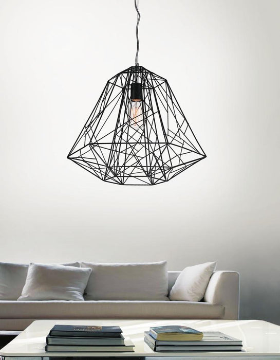 CWI Lighting Bagheera 1 Light Down Pendant With Black Finish Model: 9625P16-1-101