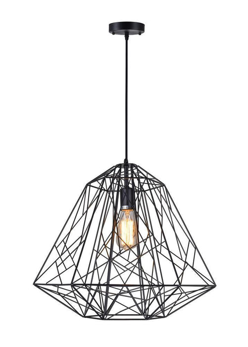 CWI Lighting Bagheera 1 Light Down Pendant With Black Finish Model: 9625P20-1-101