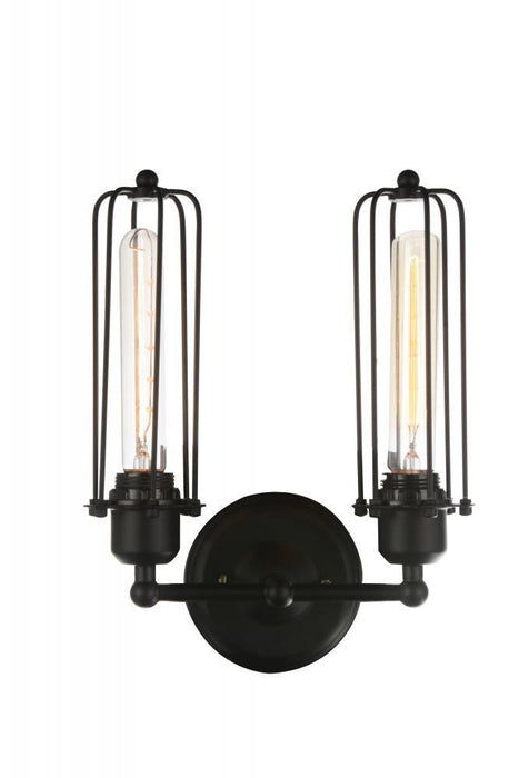 CWI Lighting Benji 2 Light Wall Sconce With Black Finish Model: 9624W10-2-101