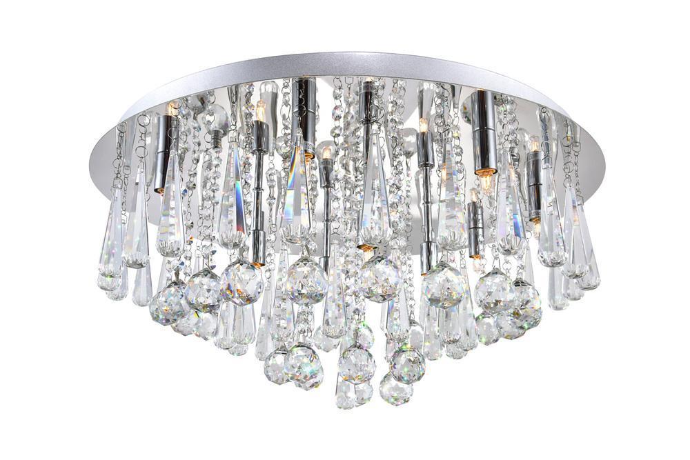 CWI Lighting Brianna 12 Light Flush Mount With Chrome Finish Model: 5035C24C-R