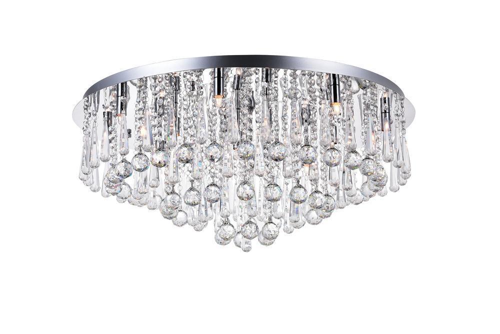 CWI Lighting Brianna 16 Light Flush Mount With Chrome Finish Model: 5035C32C-R