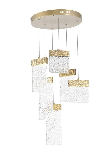 CWI Lighting Carolina LED Chandelier With Gold Leaf Finish Model: 1090P16-6-620