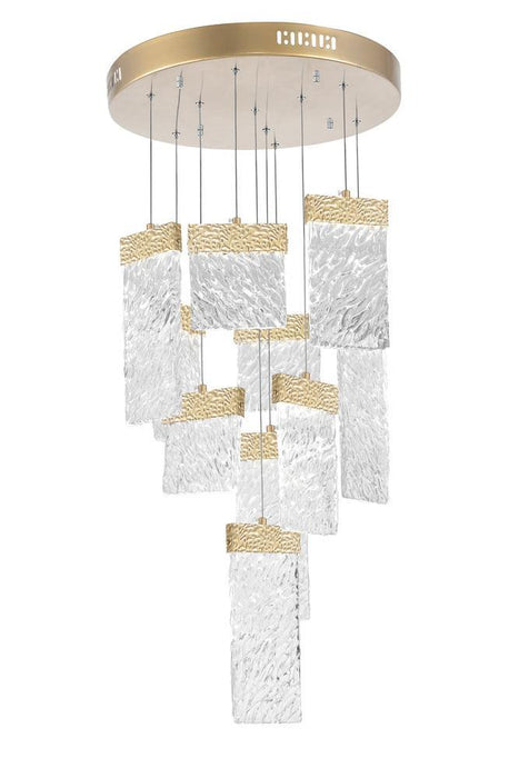 CWI Lighting Carolina LED Chandelier With Gold Leaf Finish Model: 1090P20-10-620