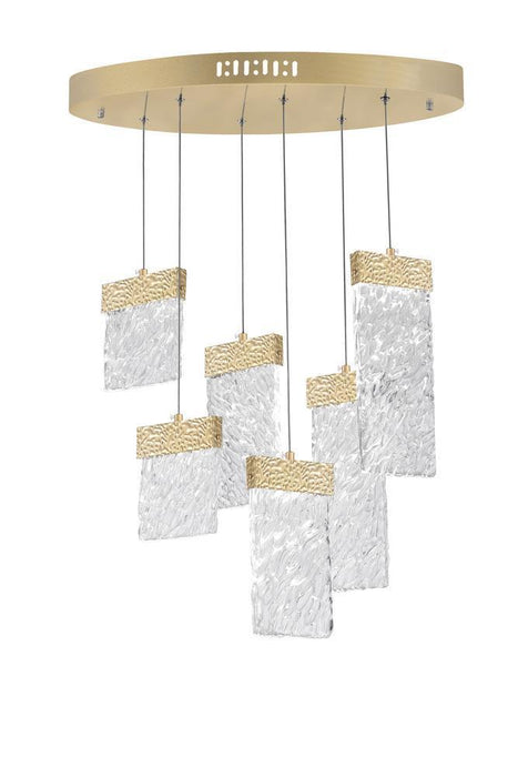 CWI Lighting Carolina LED Chandelier With Gold Leaf Finish Model: 1090P24-6-620-O