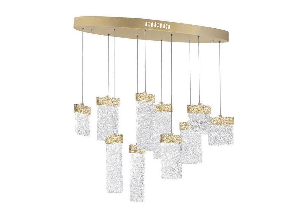 CWI Lighting Carolina LED Chandelier With Gold Leaf Finish Model: 1090P40-10-620-O