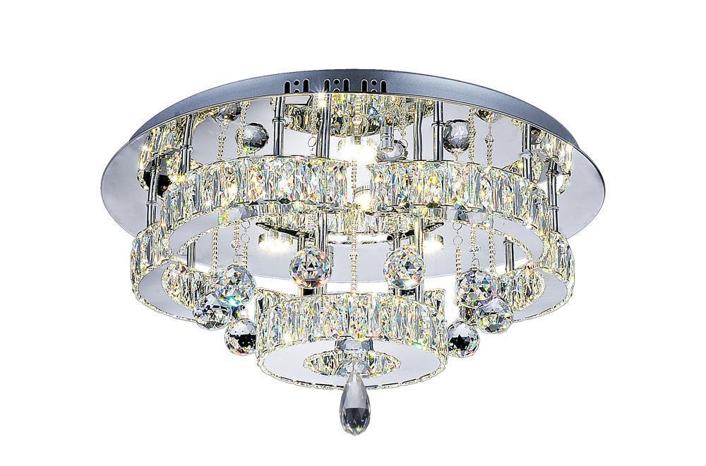 CWI Lighting Cascata LED Flush Mount With Chrome Finish Model: 5644C22ST-R