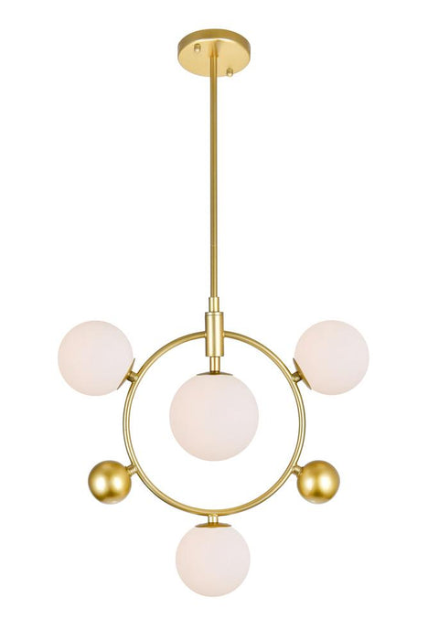 CWI Lighting Celeste 4 Light Pendant With Medallion Gold Finish Model: 1212P16-4-169