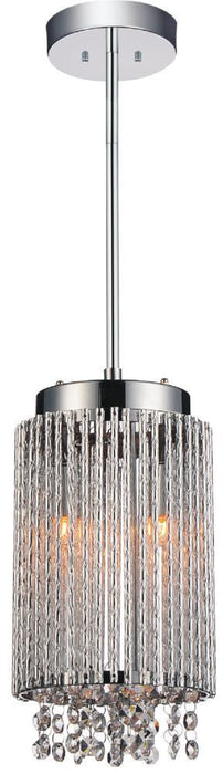 CWI Lighting Claire 2 Light Drum Shade Mini Pendant With Chrome Model: 5535P6C-R