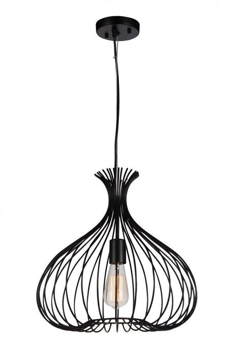 CWI Lighting Darleen 1 Light Down Pendant With Black Finish Model: 9650P16-1-101