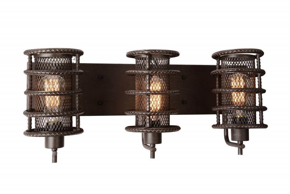 CWI Lighting Darya 3 Light Wall Sconce With Brown Finish Model: 9700W24-3-197